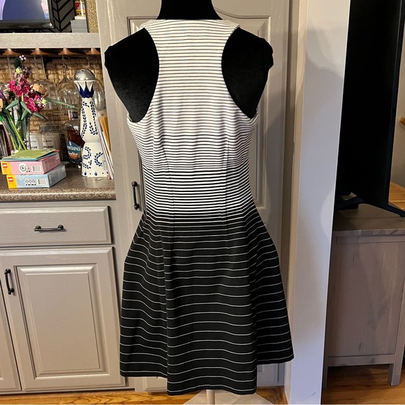 Bcbgmaxazria Black & White Stripe Zip Front Fit & Flare Sundress - Picture 5 of 8